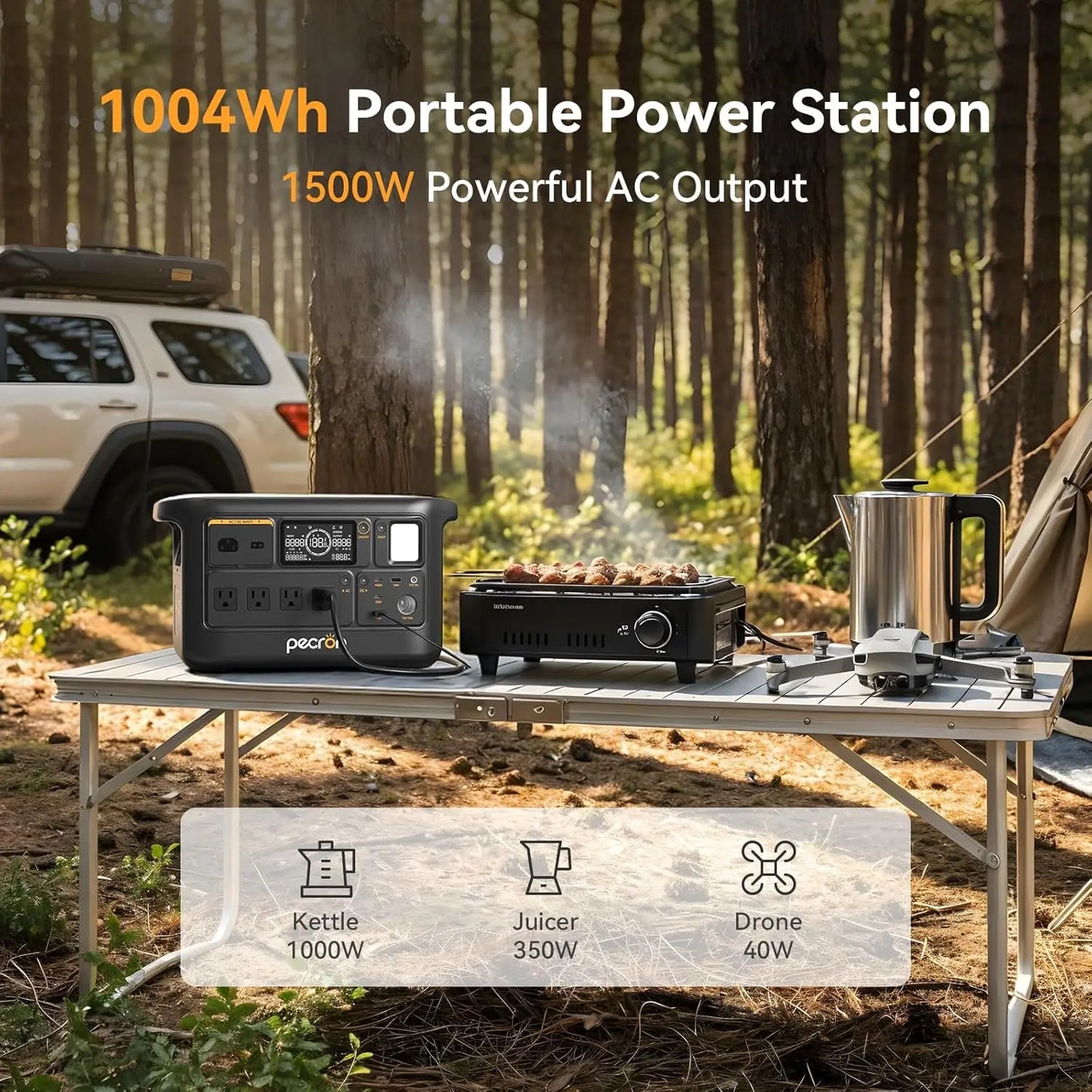 F1000LFP Portable Power Station 1500W 1004Wh LiFePO4 Solar Generator