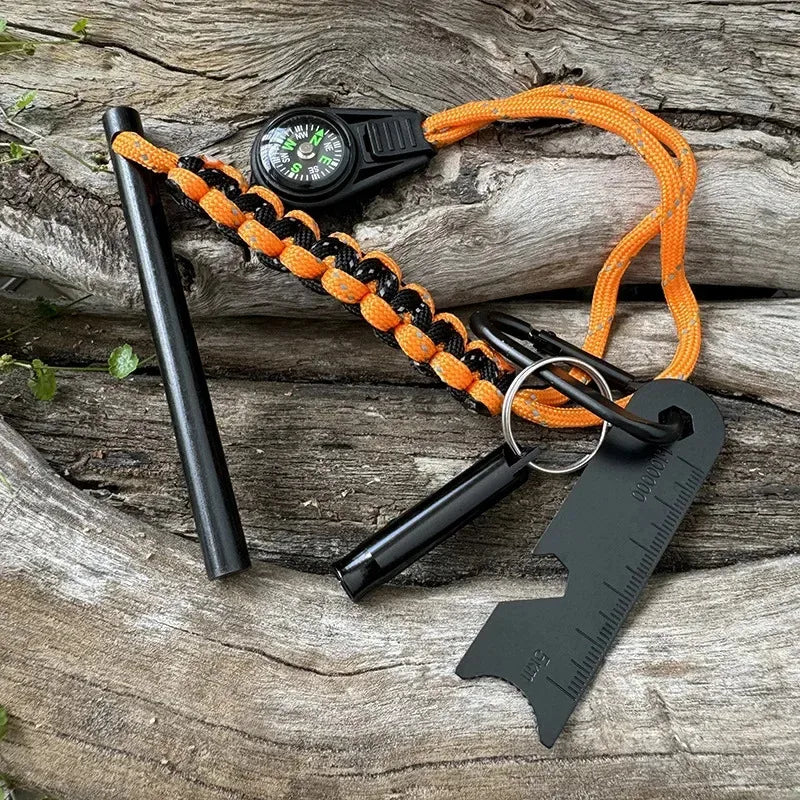 ShineTrip Survival Fire Starter Magnesium Flint Rod Kit Compass