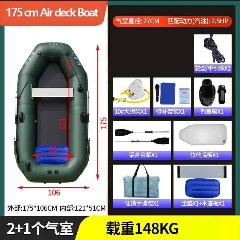 IHOME BOATPARTS Inflatable Fishing Kayak With Air Deck Bottoms