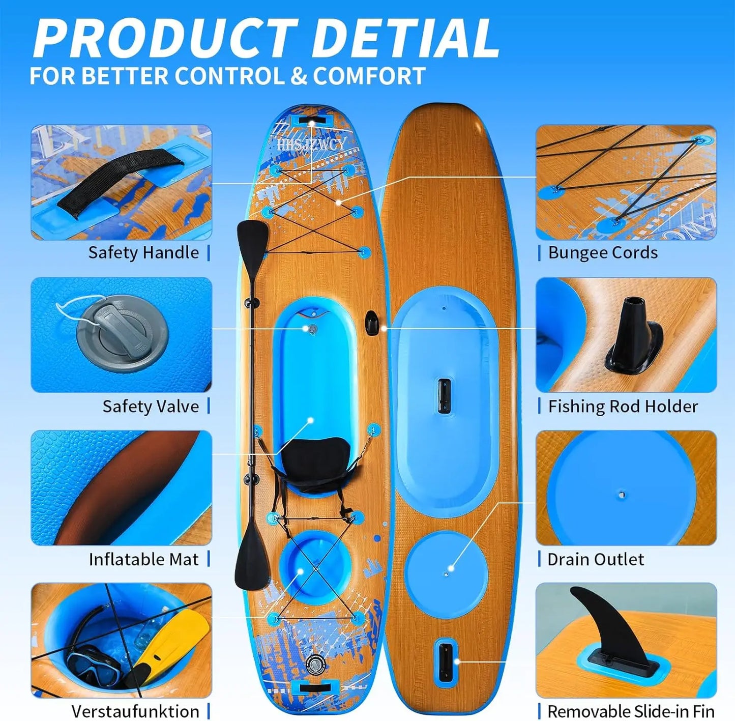 Inflatable Kayak Set With Detachable Seat And Aluminum Oar