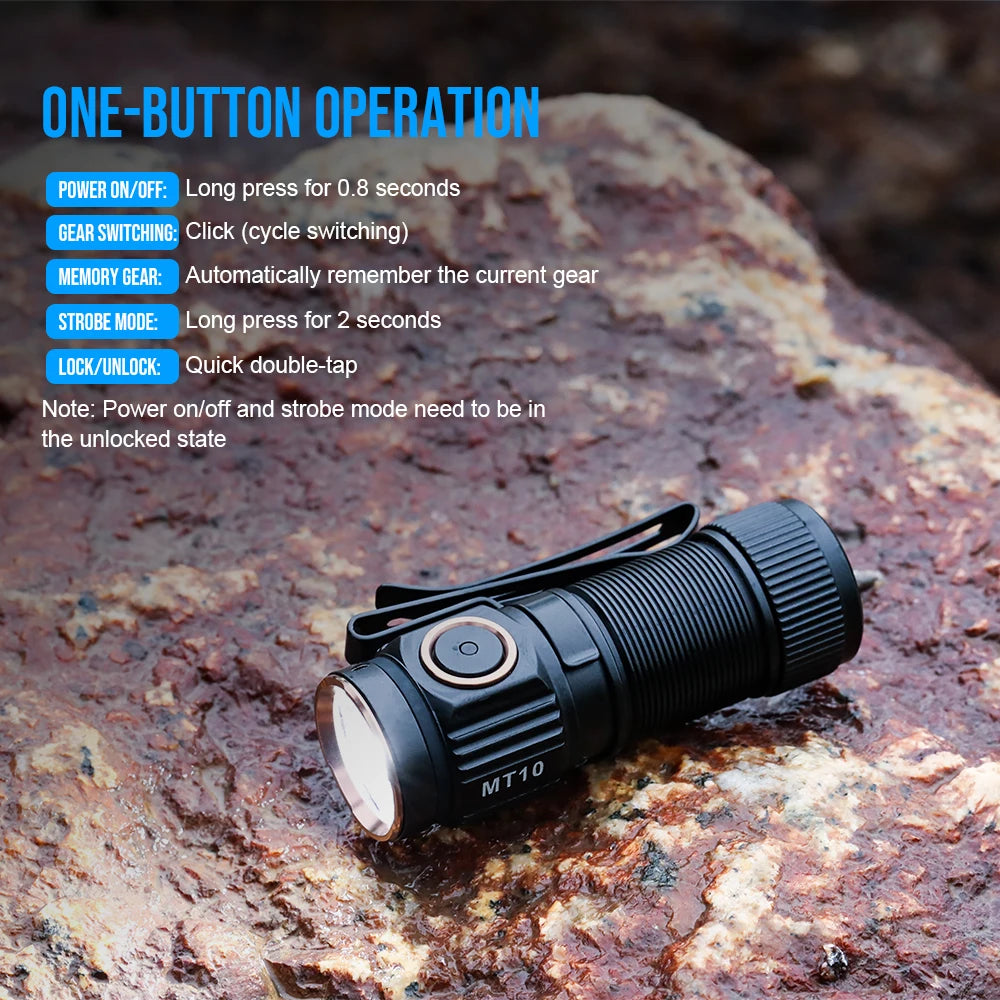 TrustFire MT10 1000 Lumen USB C Rechargeable LED Flashlight Magnet
