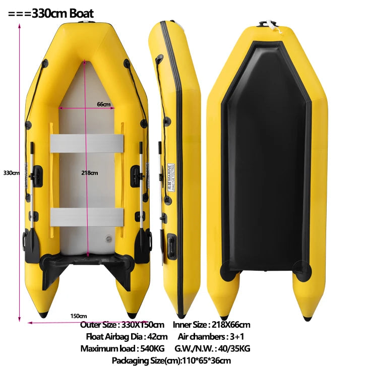 IHOME BOATPARTS Inflatable Kayak With Air Deck Three Air Chambers