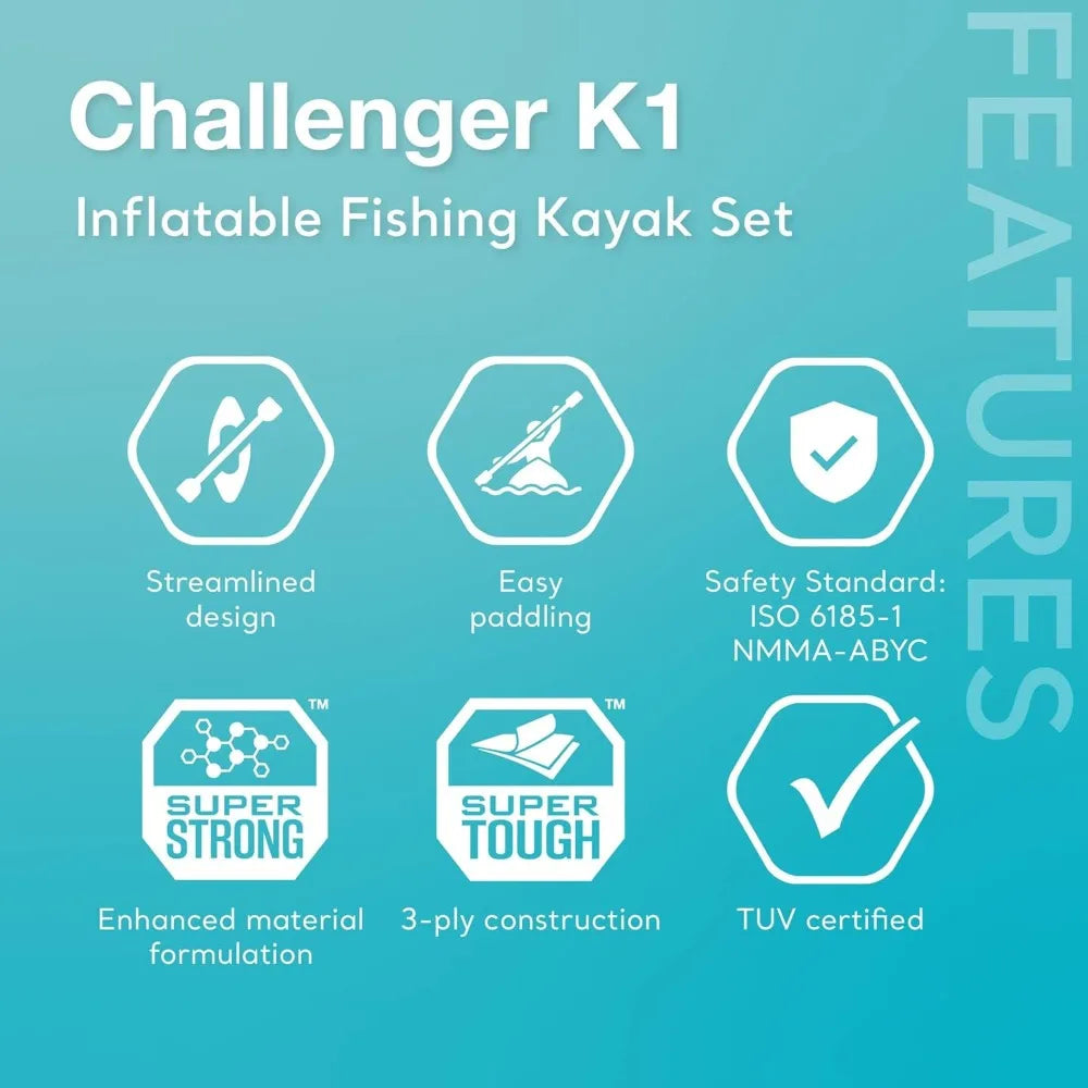 Challenger Inflatable Kayak Series With Deluxe Paddles And Pump