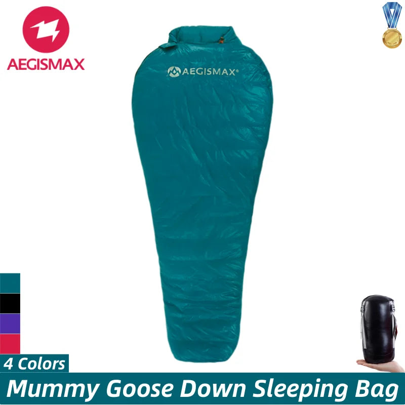 AEGISMAX Goose Down Sleeping Bag 700FP Ultralight Envelope Style