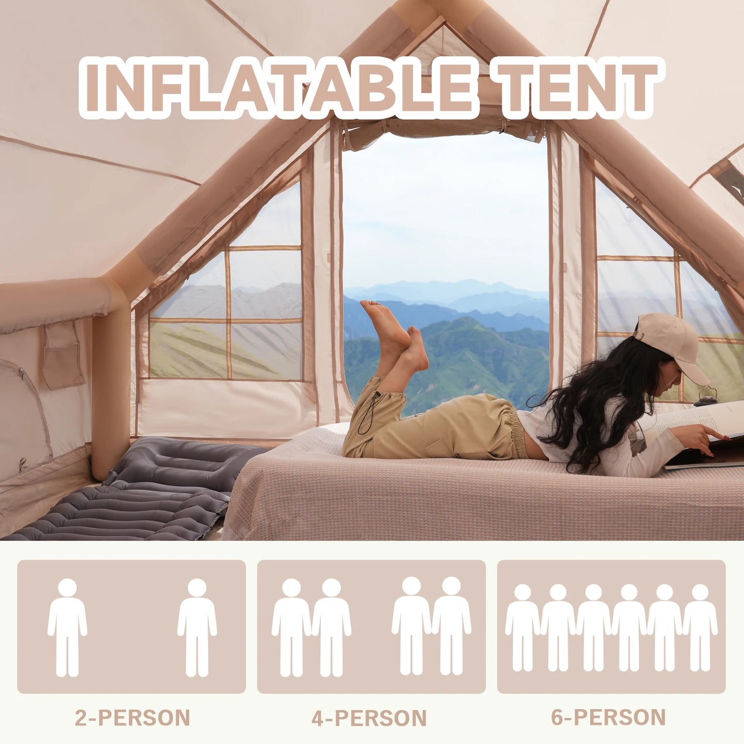 Pakicetus Inflatable Tent With Skylight Quick Setup For Families