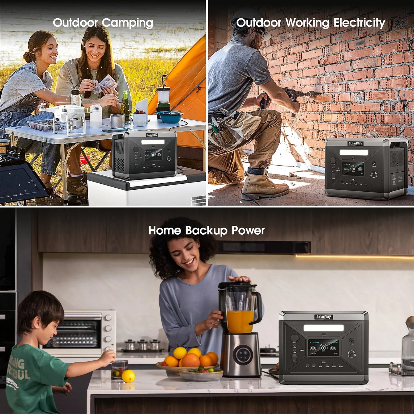 SOLARPLAY Q2501 2160Wh LiFePO4 Portable Power Station