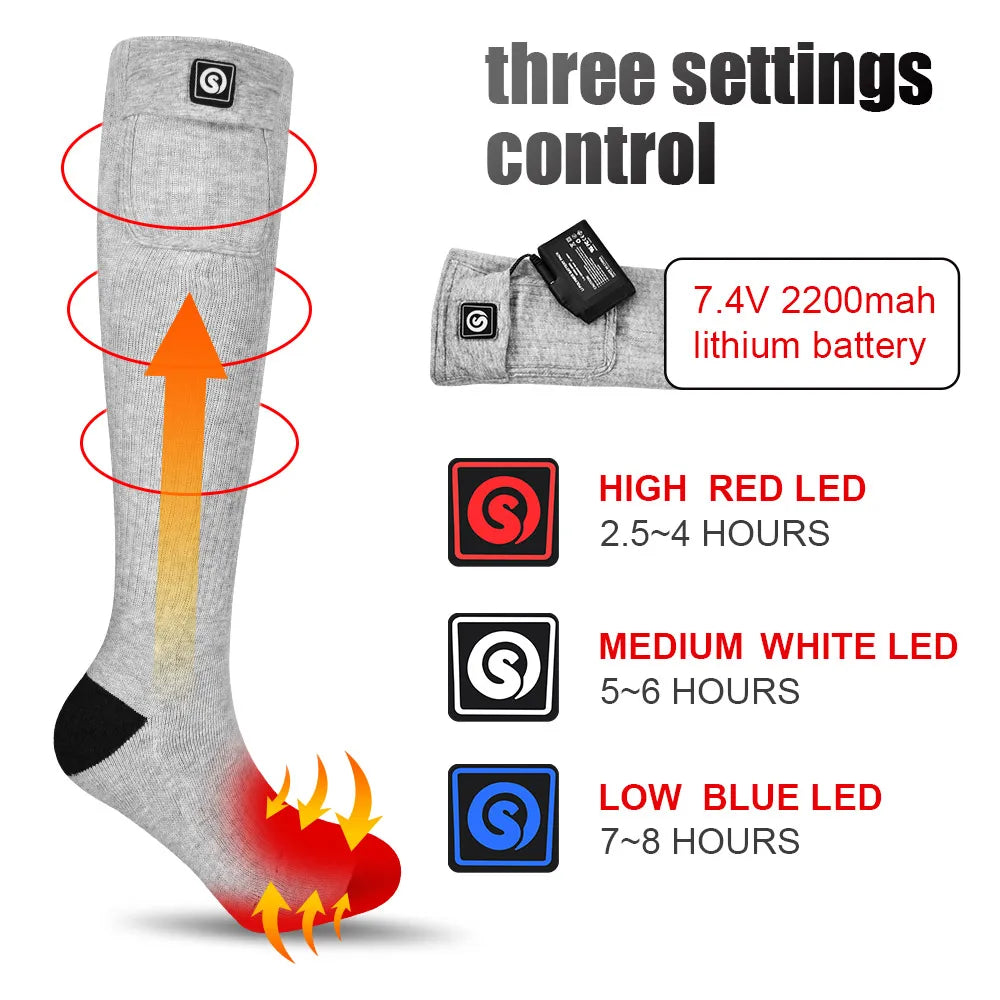 Savior Winter Thermal Heated Socks Ski Gloves With Rechargeable Battery