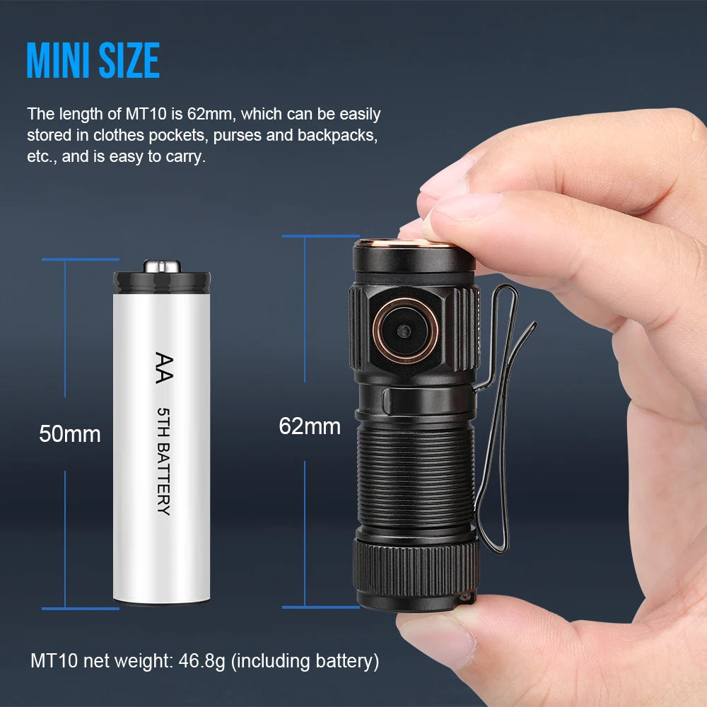 TrustFire MT10 1000 Lumen USB C Rechargeable LED Flashlight Magnet