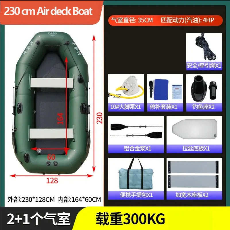 IHOME BOATPARTS Inflatable Fishing Kayak With Air Deck Bottoms