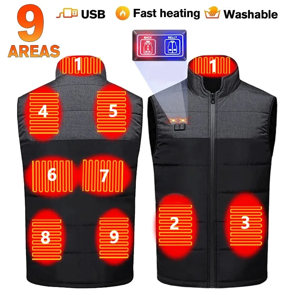 LEOSOXSCN 21 Areas Heated Jacket Unisex USB Self Heating