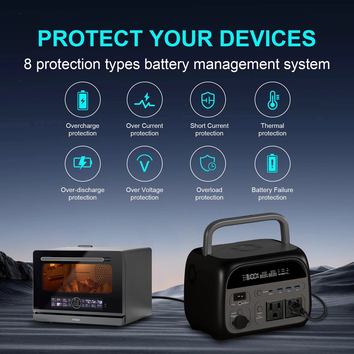 CTOLITY 500W Camping Power Station LiFePO4 345.6Wh Solar Generator