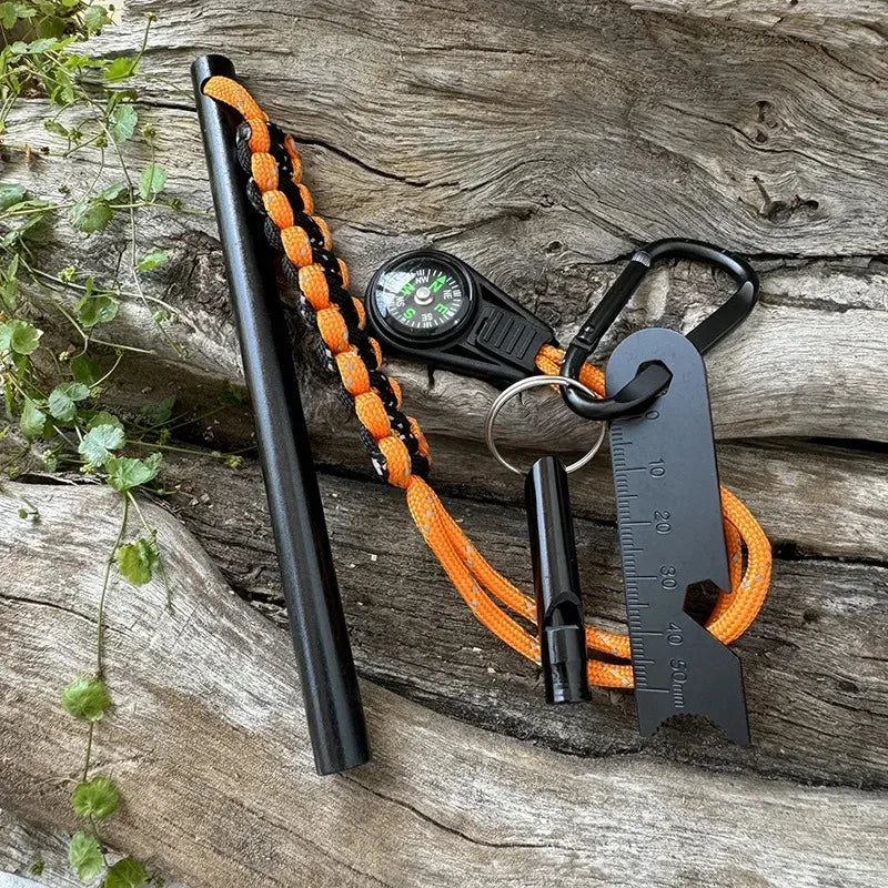 ShineTrip Survival Fire Starter Magnesium Flint Rod Kit Compass