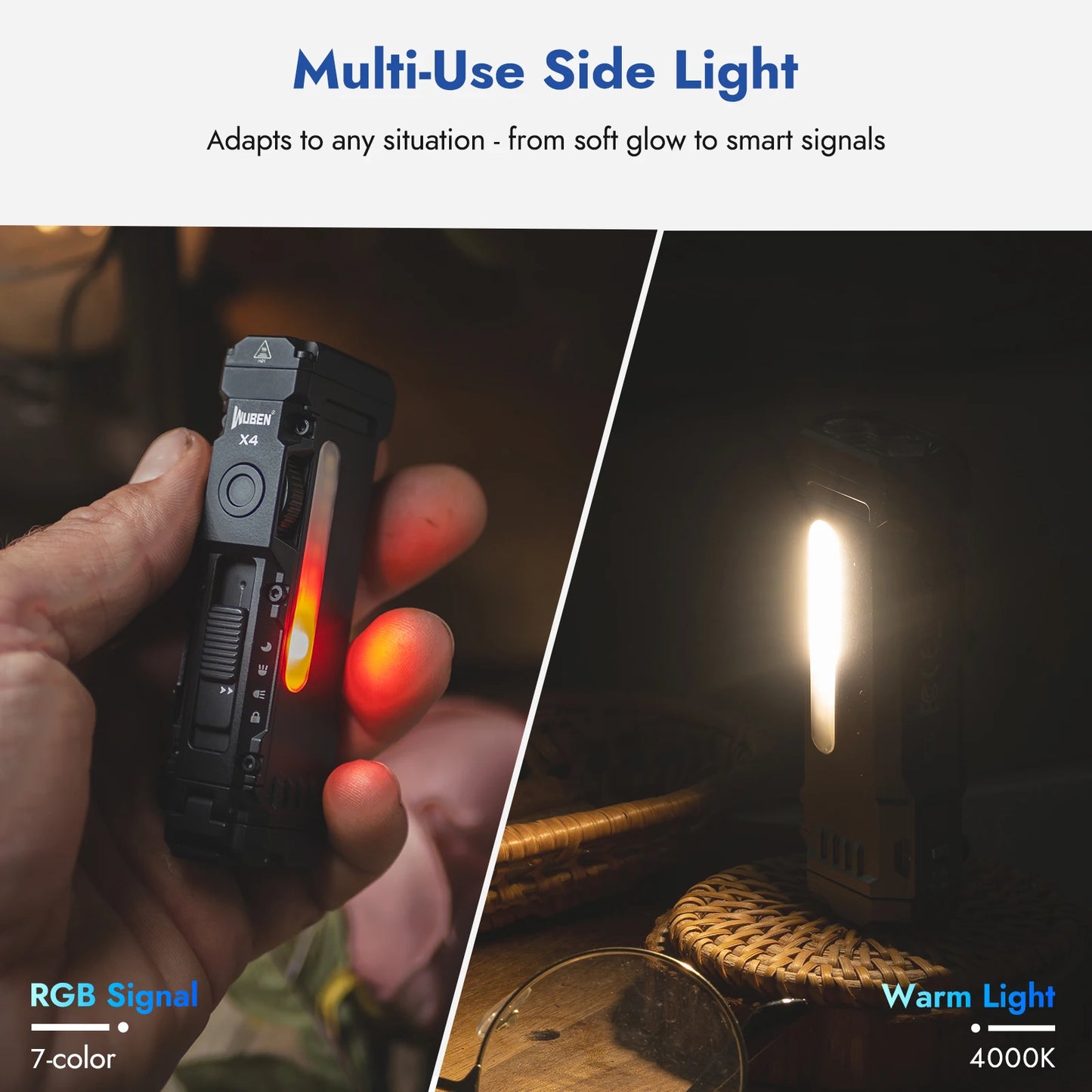 WUBEN X4 G5 EDC Flashlight Bundle Magnetic Tail RGB Rechargeable