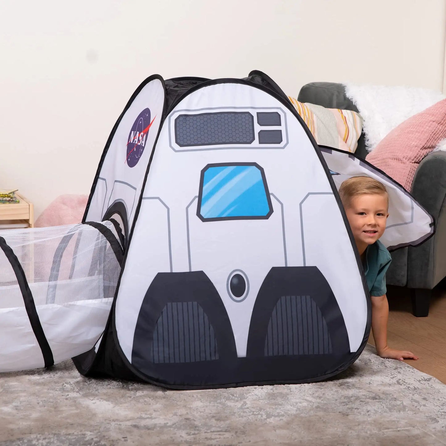 Joyfy Rocket Ship Play Tent Set With Tunnel 3-Piece