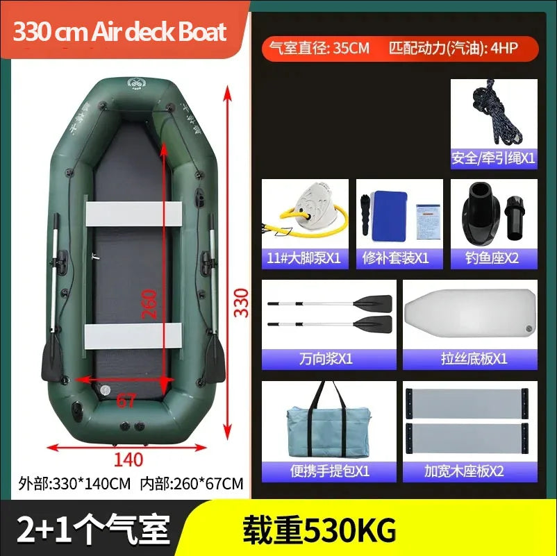 IHOME BOATPARTS Inflatable Fishing Kayak With Air Deck Bottoms