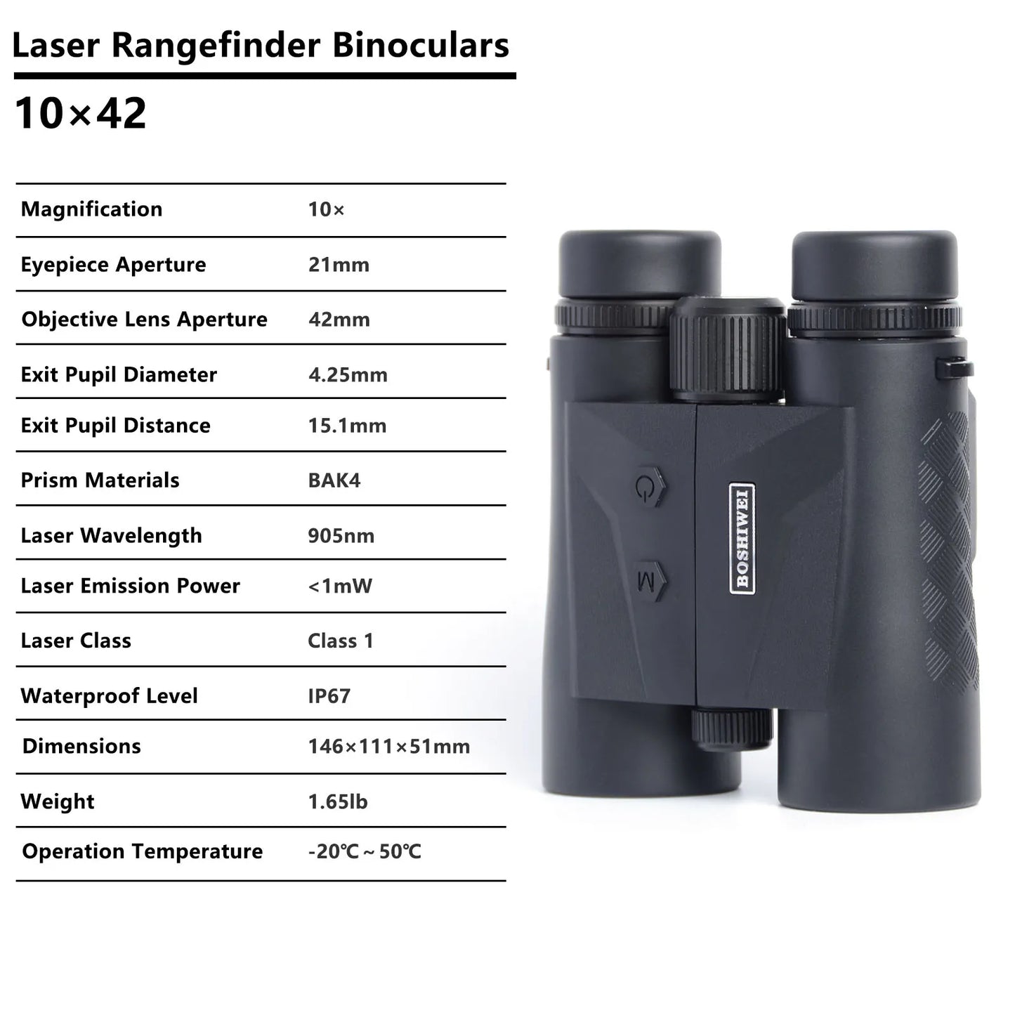 BOSHIWEI Binoculars Laser Rangefinder Waterproof Outdoor