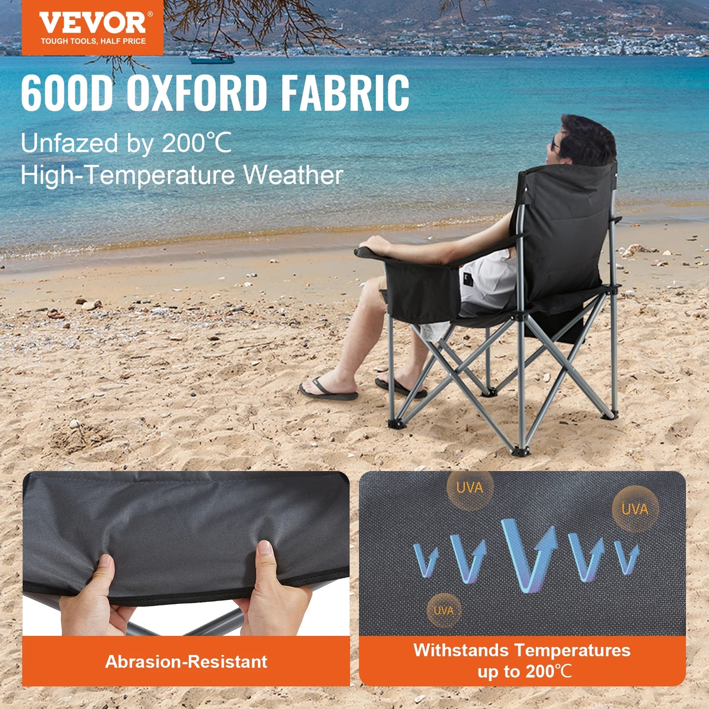 SucceBuy Ultralight Outdoor Camping Chair 350Lb Load Folding Seat