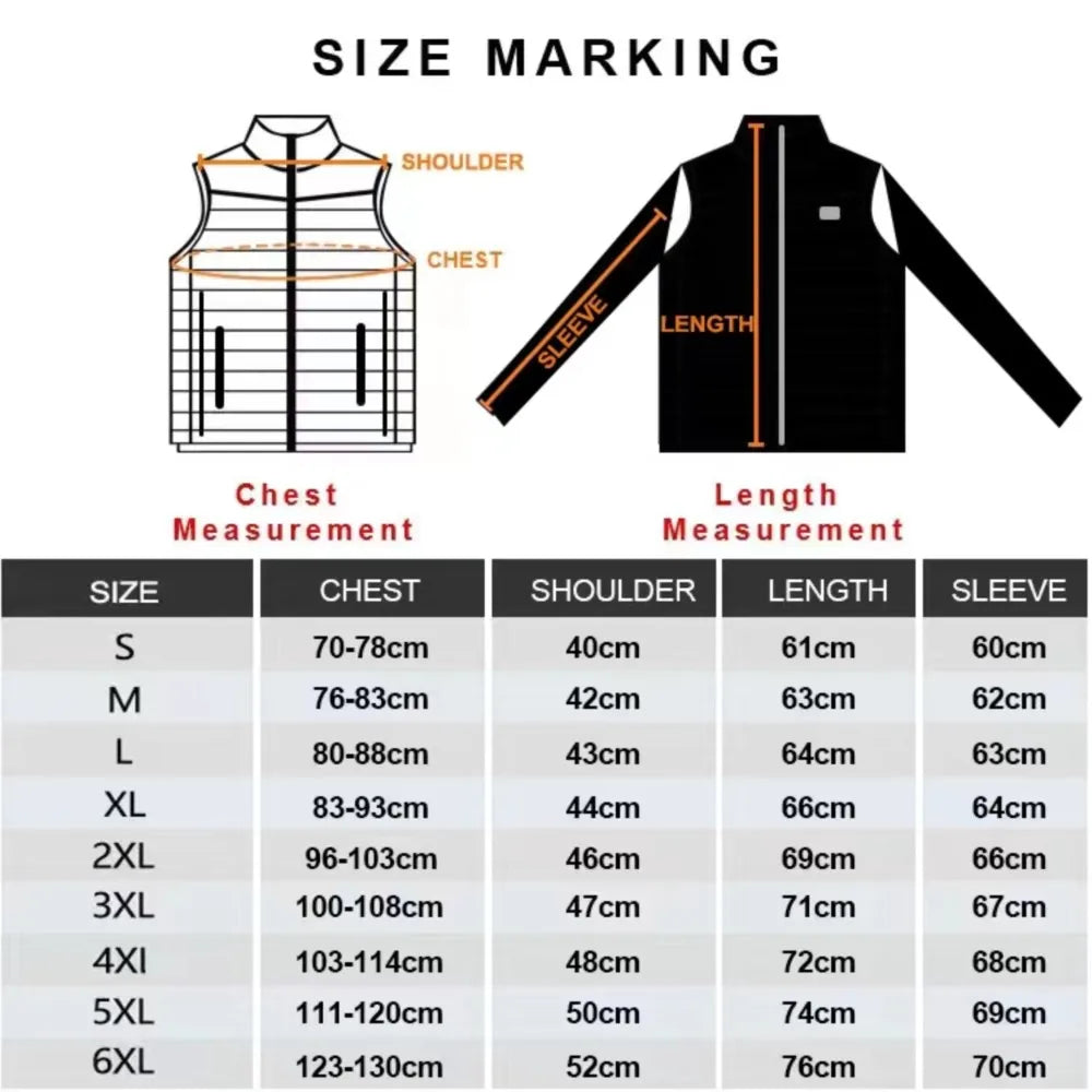 LEOSOXSCN 21 Areas Heated Jacket Unisex USB Self Heating