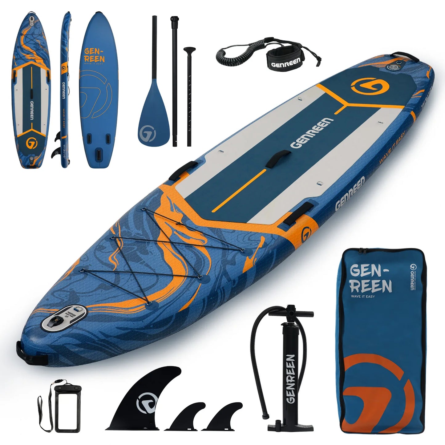 Quashley Inflatable Stand Up Paddle Board For Surfing And Fishing