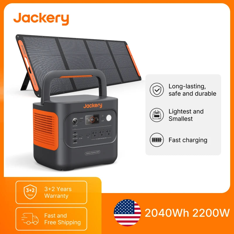 Jackery Explorer 2000v2 Portable Power Station With 200W Solar Panel