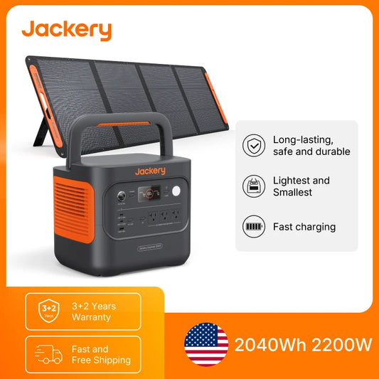 Jackery Explorer 2000v2 Portable Power Station With 200W Solar Panel