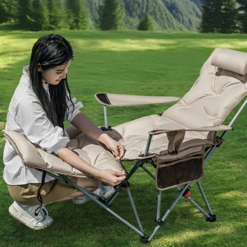 LIUSHADUOLA Portable Folding Camping Chair With Adjustable Backrest