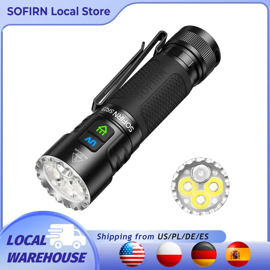 Sofirn SR23 UV Flashlight 3300LM Dual Switch USB C Rechargeable