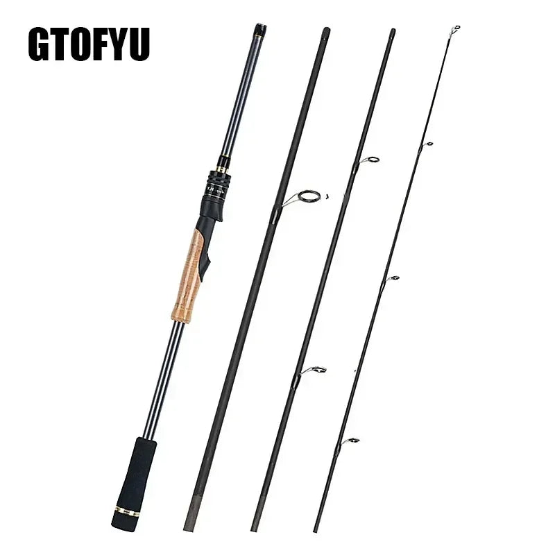 GTOFYU Travel Lure Rod 4Section Carbon Spinning Rod 4To25g