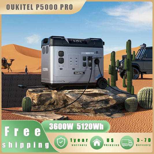 OUKITEL P5000 Pro Portable Solar Power Station 5120Wh LiFePO4