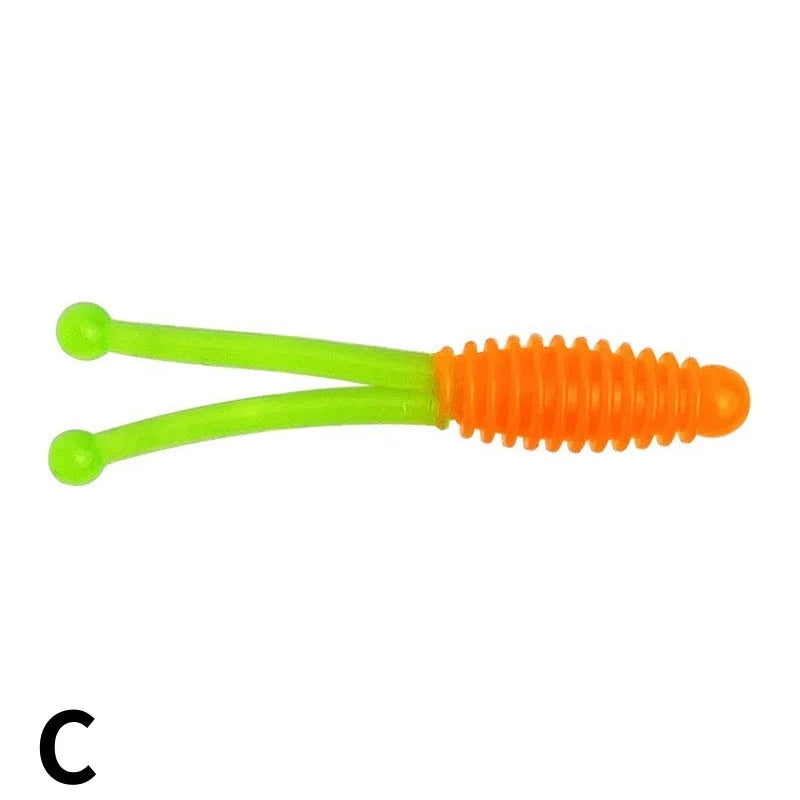 Fishing Soft Bait Worm Fork Tail Lures Set Bass Trout