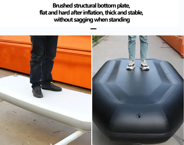 IHOMEINF Foldable Inflatable Boat Raft for Adults Dinghy TearResistant