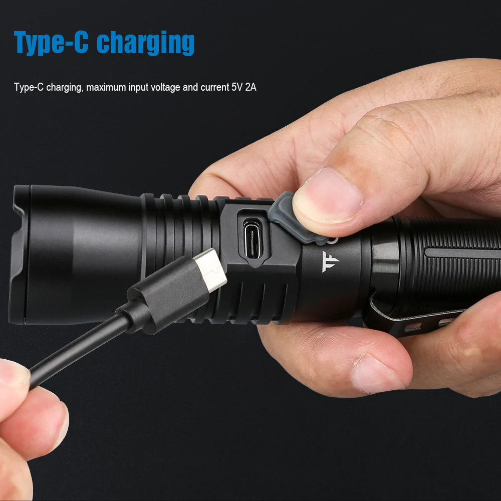 TrustFire T30R 1100m Tactical Flashlight 460 Lumen USB Rechargeable