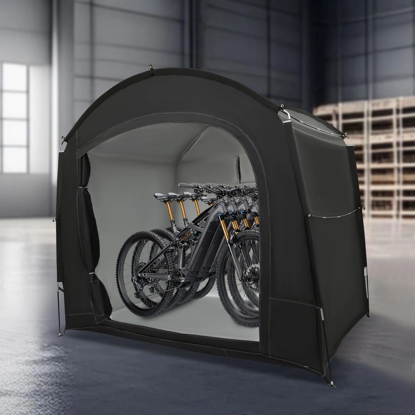 Portable Bike Storage Shed for 1-4 Bikes Waterproof Shelter