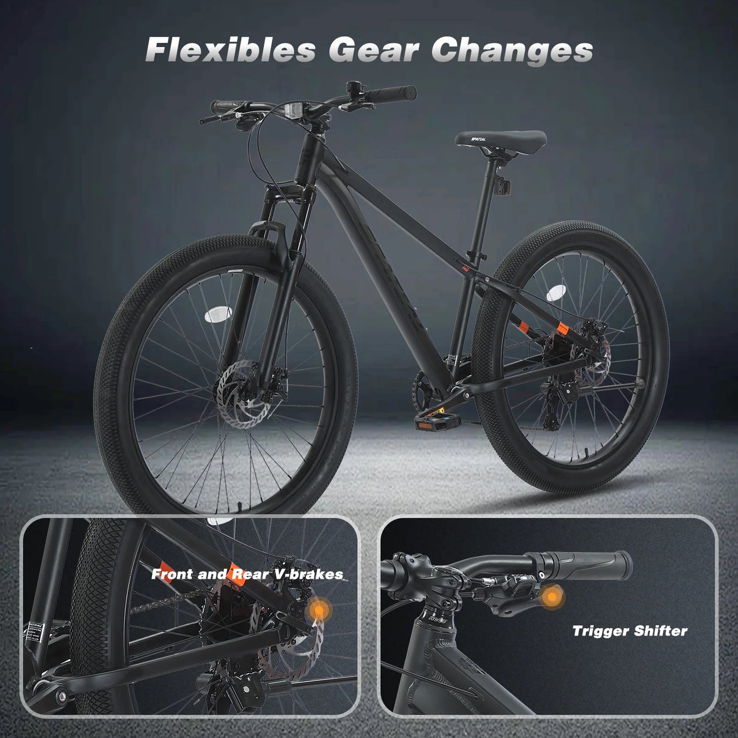Spatial Fat Tire Mountain Bike With Aluminum Frame Disc Brakes