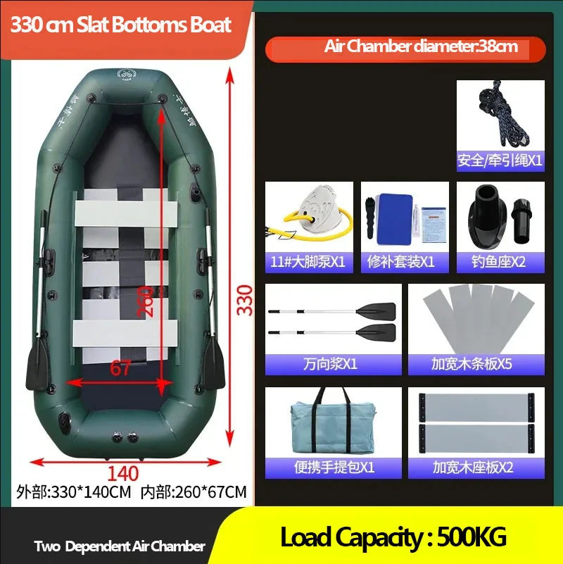 IHOME BOATPARTS Inflatable Fishing Kayak With Air Deck Bottoms