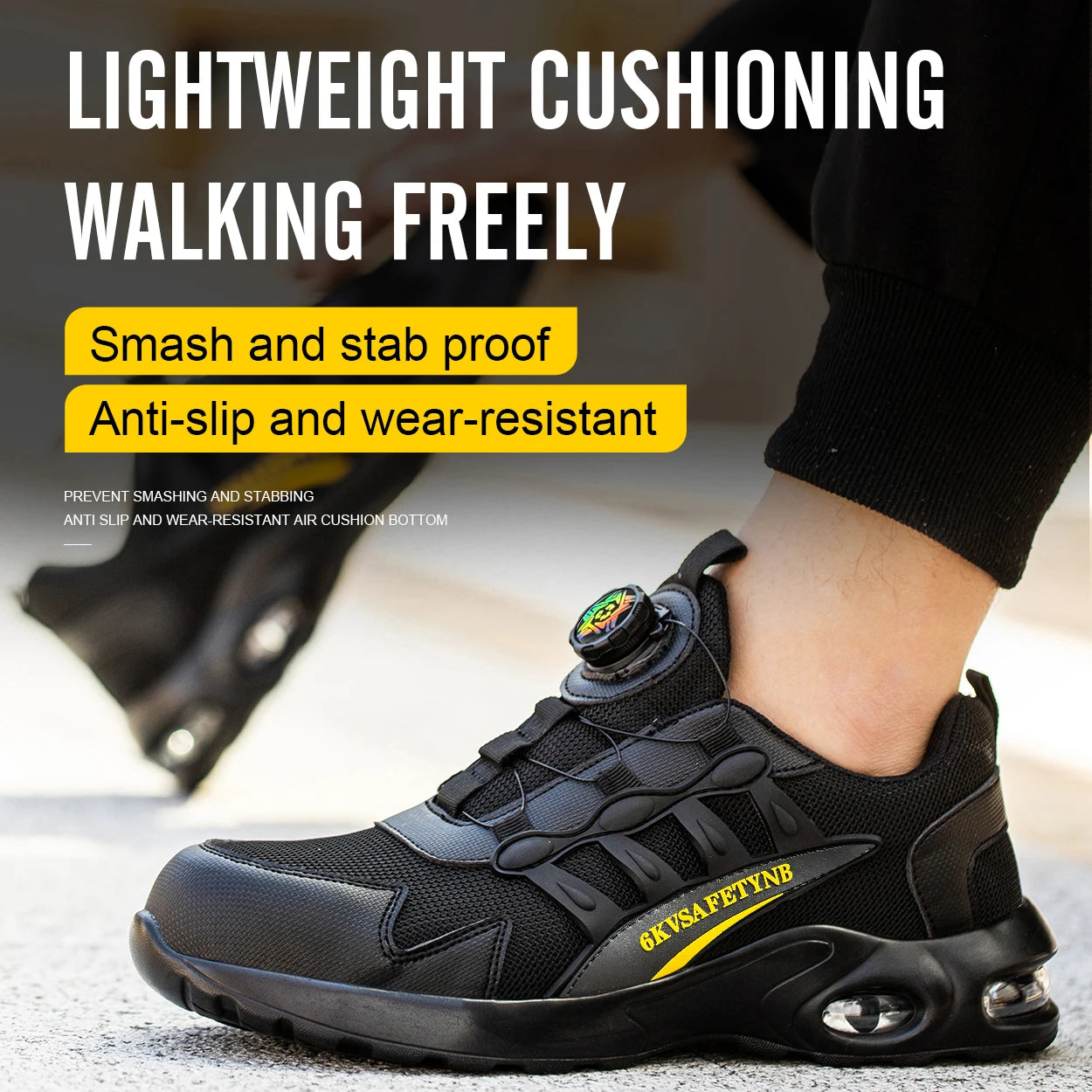 Men Steel Toe Safety Shoes Puncture Resistant Air Cushion Boots