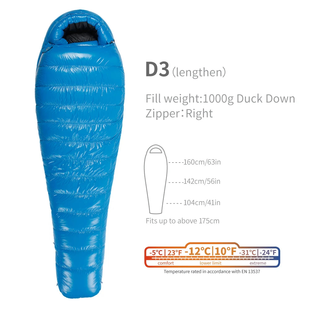 AEGISMAX Duck Down Sleeping Bag 650FP Ultralight Outdoor
