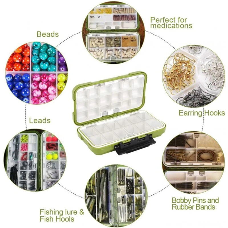 Fishing Tackle Boxes Waterproof Storage Bait Box Dual Opening