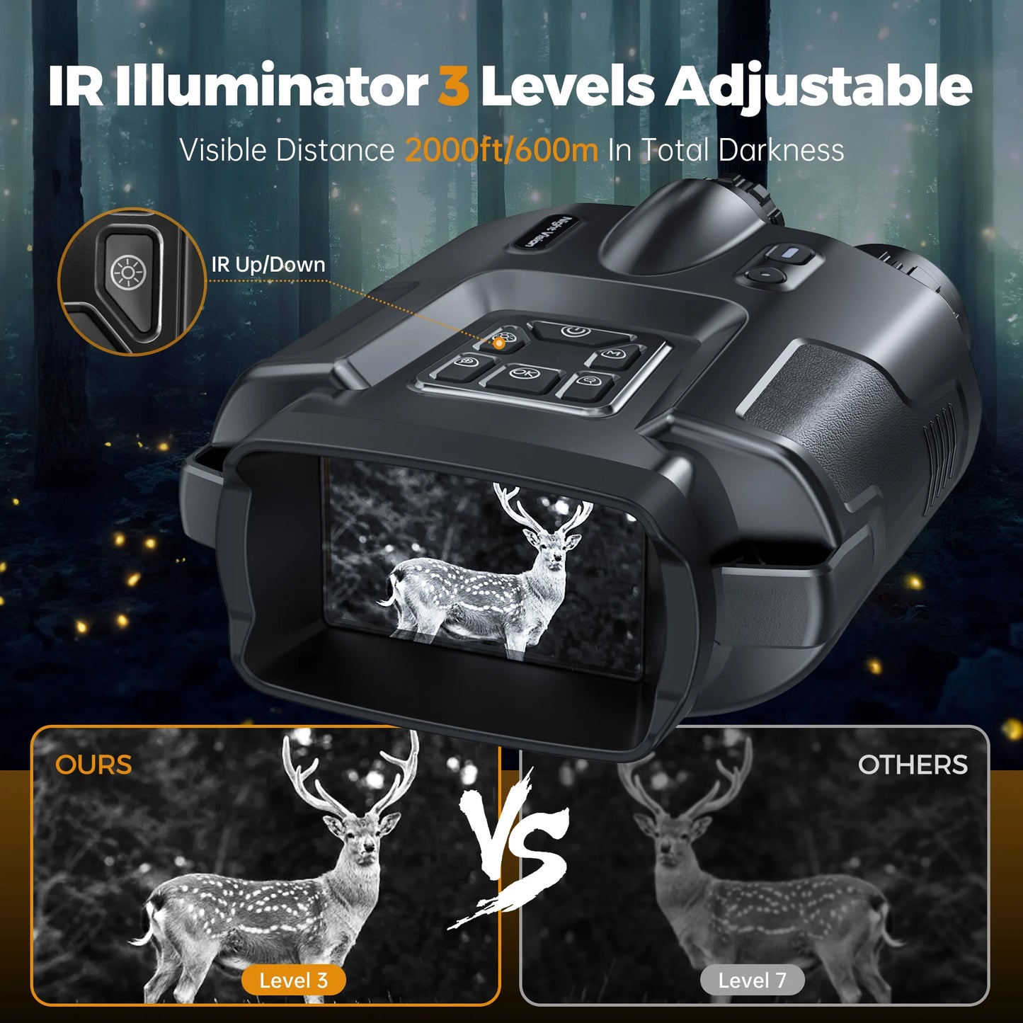 DIYIMINE Night Vision Binoculars 4K Infrared For Hunting 8X Zoom