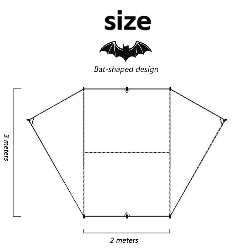 HIDE WALKER Bat Shape Car Side Awning Outdoor Waterproof Shelter