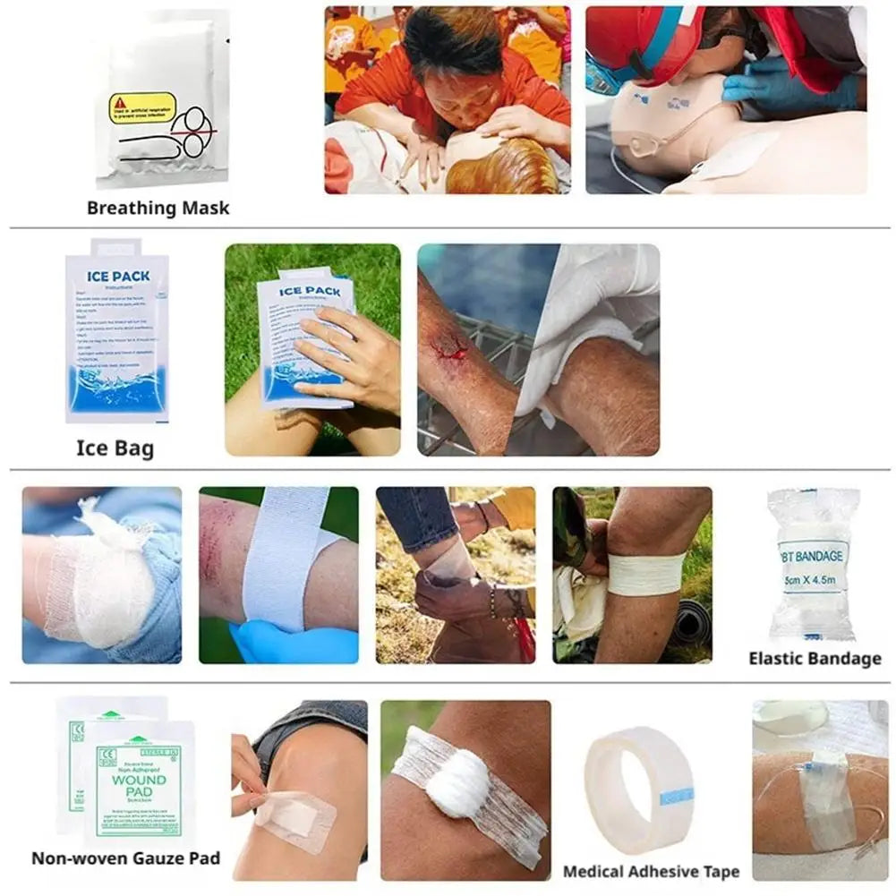 27 Piece First Aid Kit For Travel Home Car Camping