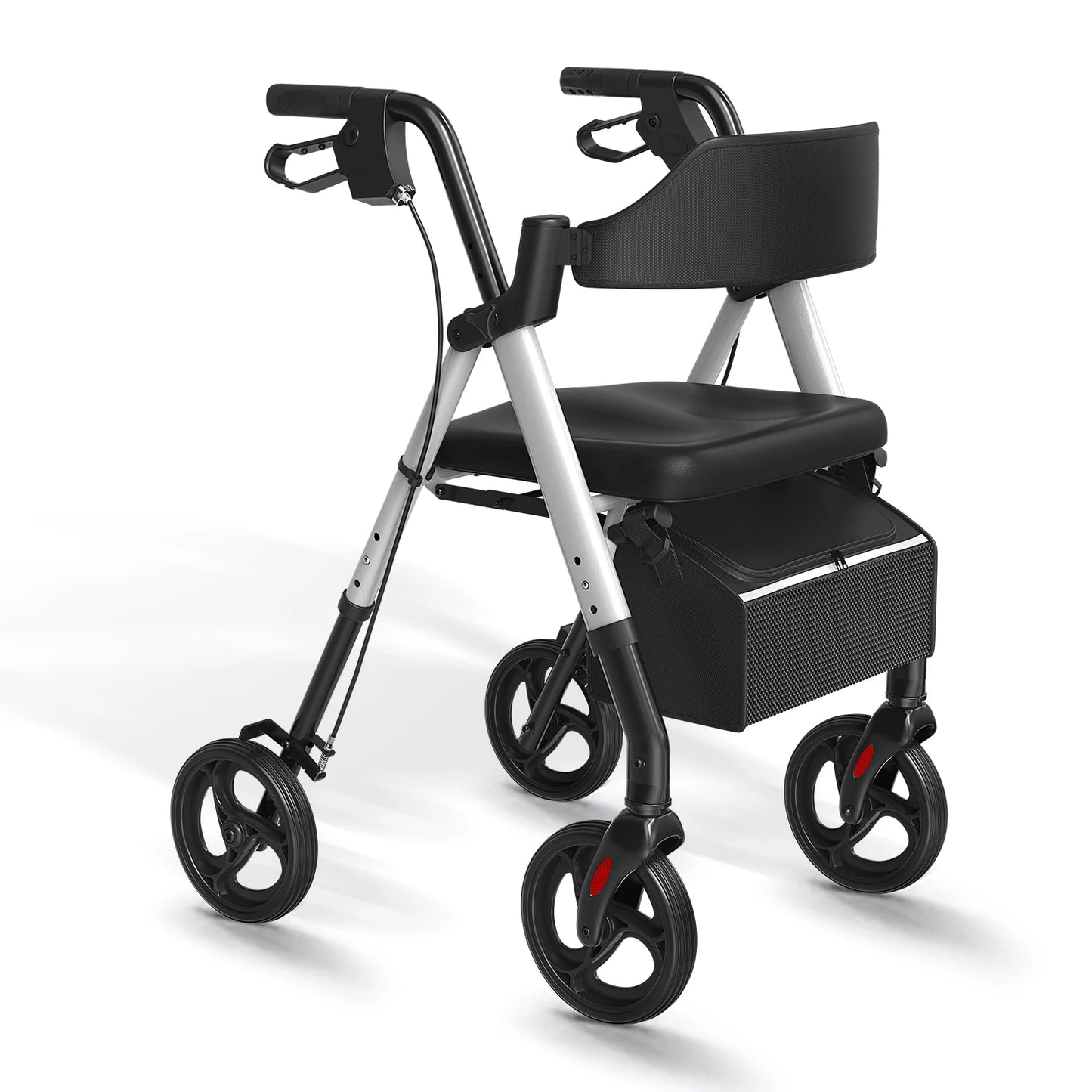 Maidesite Foldable Rollator Walker For Seniors With Seat And Aluminum