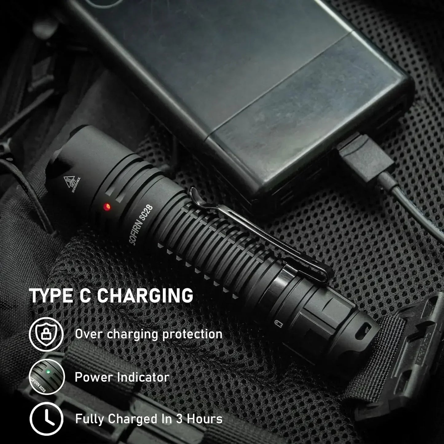 Sofirn SC28 2800 Lumen Rechargeable LED Flashlight XHP50B