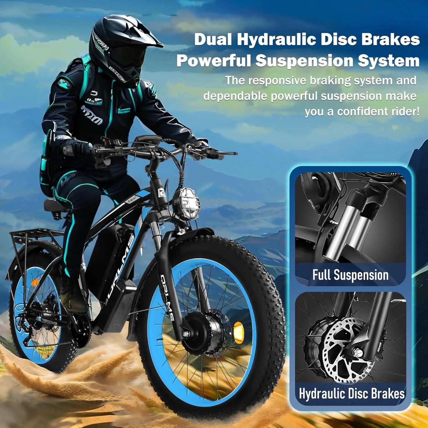 TS60 5000W Dual Motor E Bike With 60V 25Ah Battery