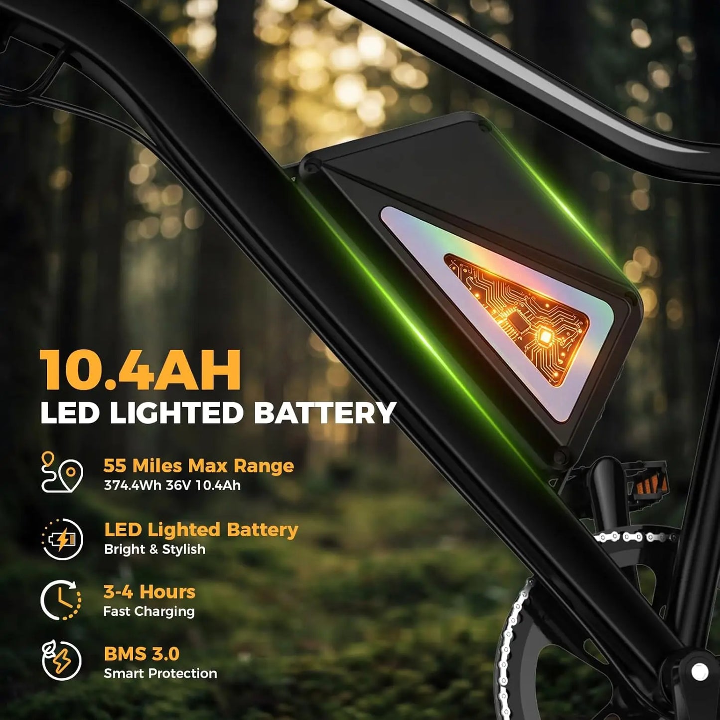 Electric Bike for Adults 1500W Peak Motor 26in Ebike Foldable