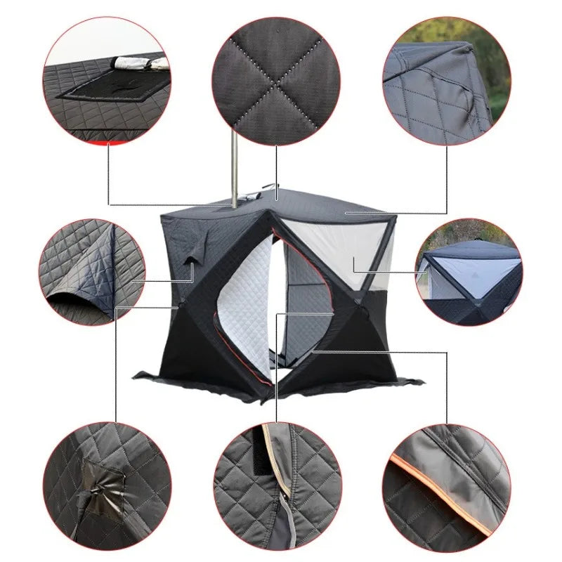 Portable Ice Fishing Shelter Easy Set Up Waterproof Windproof Tent