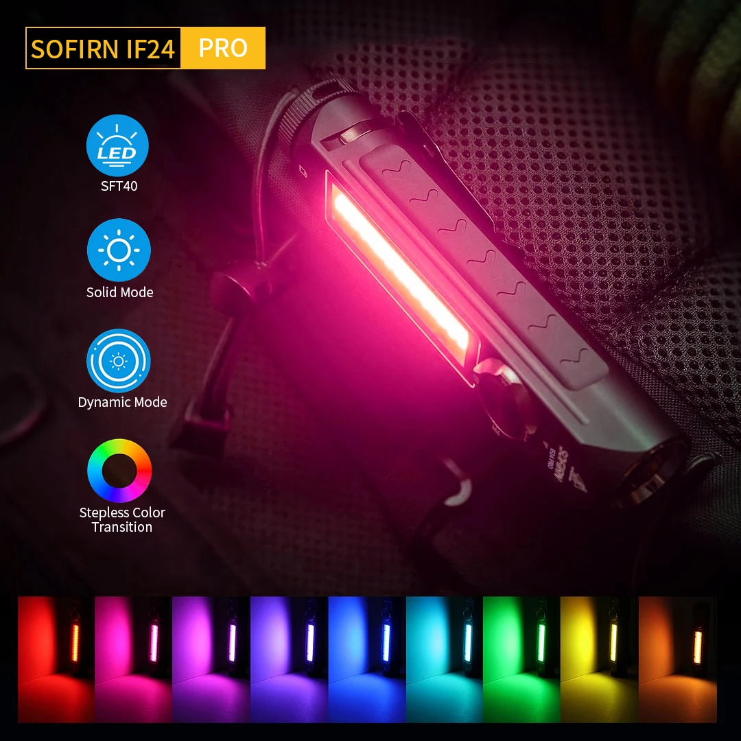 Sofirn IF24 RGB 2000Lm Rechargeable Flashlight With Magnetic Tailcap