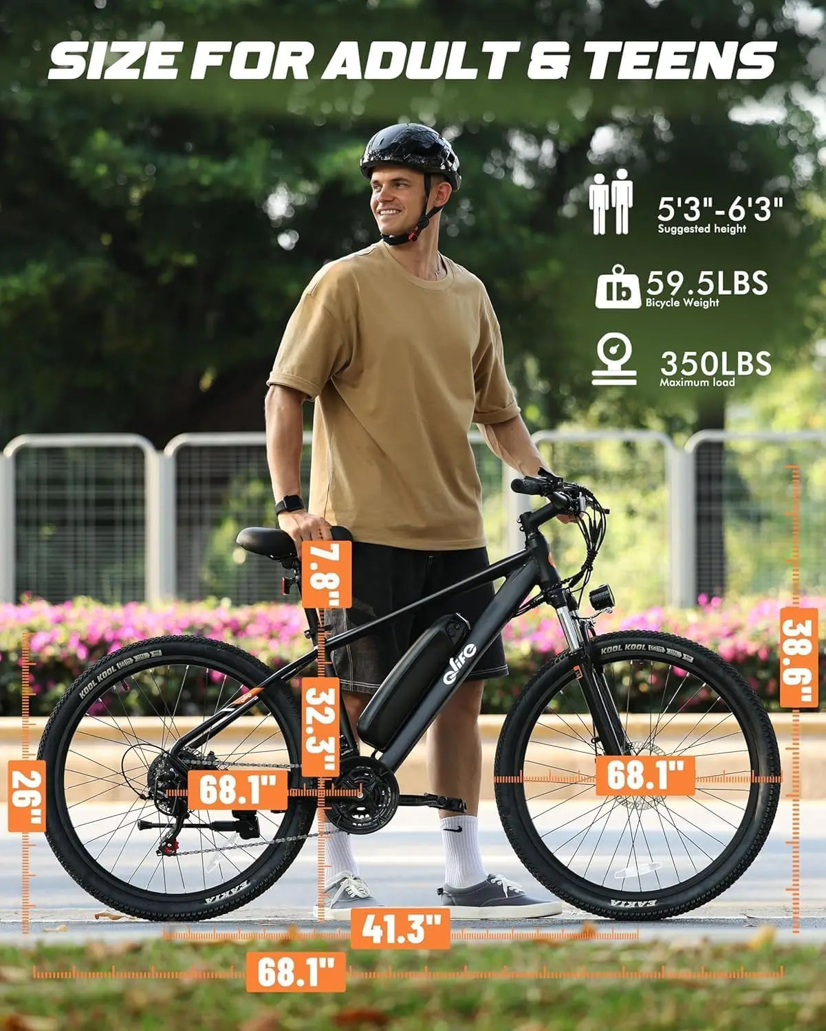 Racer 1000W Peak Electric Mountain Bike For Adults 21-Speed