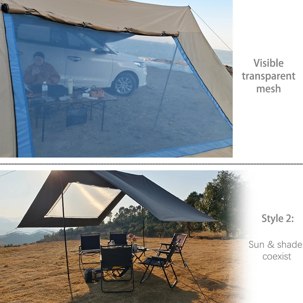 Hide Walker Car Side Awning Tent Outdoor Canopy Waterproof