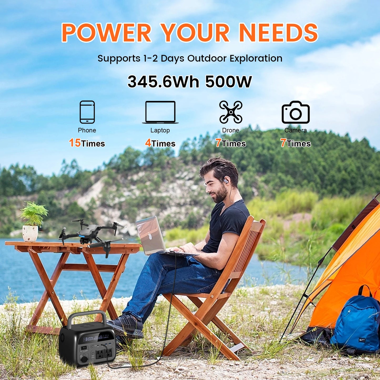 CTOLITY AP400 500W Solar Generator Portable Power Station ETFE Panel